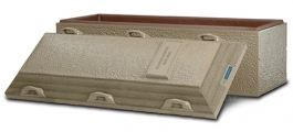 <h5>Continental </h5><p>Mid-line single-reinforced burial vault •  Durable concrete exterior with a plastic–reinforced cover and base  •  Extra-strong cover • 55-year warranty</p>