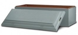 <h5>Monticello </h5><p> Entry-level single-reinforced burial vault  •  Concrete exterior with a plastic–reinforced cover and base •   50-year warranty</p>